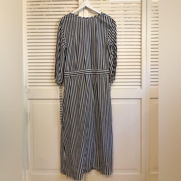 MDS Stripes Blue and White Striped Garden Midi Dress - Picture 7 of 10